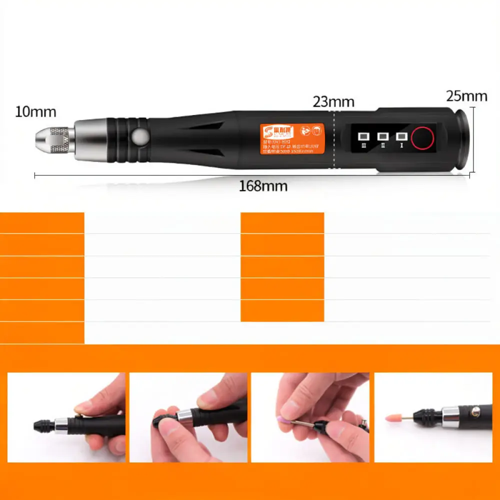 Compact Electric Micro Grinder For Sanaeje 5V USB Power Variable Speed Rotary Tool For DIY Wood Metal Crafting Work