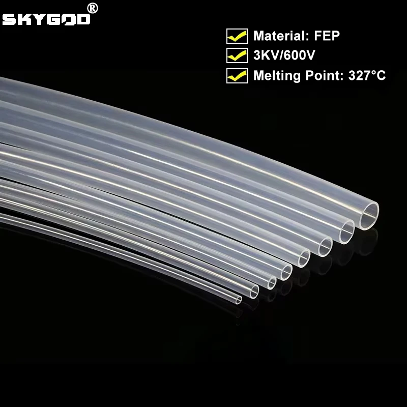 1~10M PTFE Tube FEP Insulated Hose Transparent ID 0.5 1 2 2.5 3 4 5 6 7 8 10 mm Extruder J-head Rigid Pipe For 3D Printer Parts