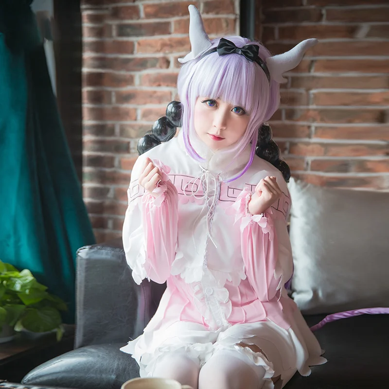 Anime dragão empregada kanna kamui cosplay peruca longa kanna kobayashi cosplay cabelo longo para festa de halloween adulto mulheres homens