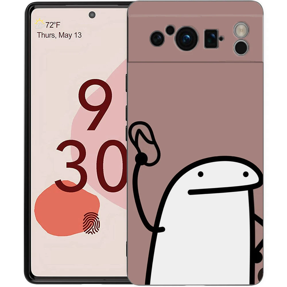 Phone Case For Google Pixel 9 8 8A 7 7A 6 Pro XL 6A 5G Black Soft Shockproof Back Cover TPU Shell Cute Cartoon Matchman