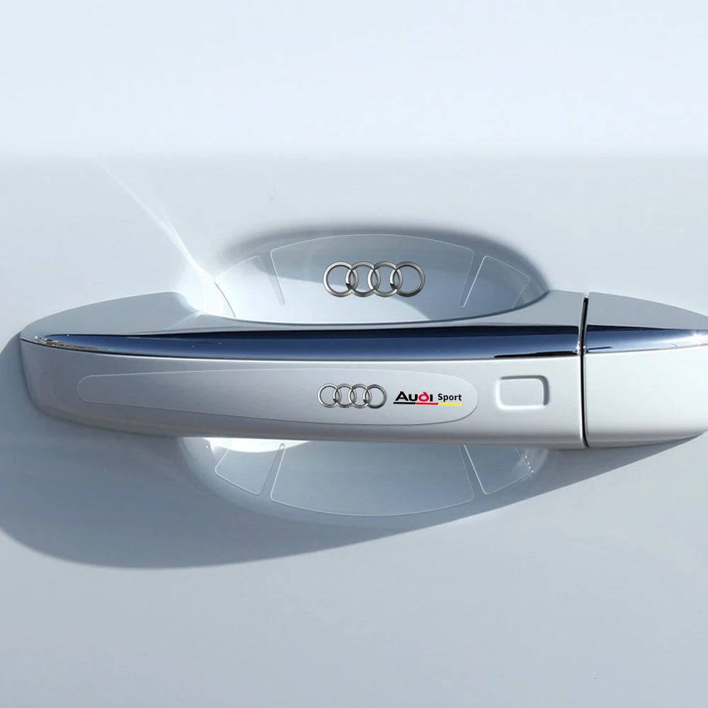 4/8 Pezzi Adesivi Protettivi Anti-Graffio per Maniglie Auto, Decalcomani con Logo per Audi SLINE RS A1 A2 A4 A5 A6 A7 A8 B8 Q3 Q4 Q5 Q6 Q7 Q8
