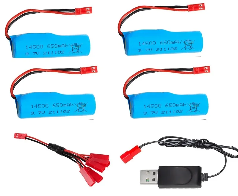 Wtyczka JST 3.7V 650mAh Li-ion Battery10C 14500/3.7V ładowarka do R/C Stunt wywrotki samochodu/R/C 4WD Twist-pustyni samochodów R/C wspinaczka