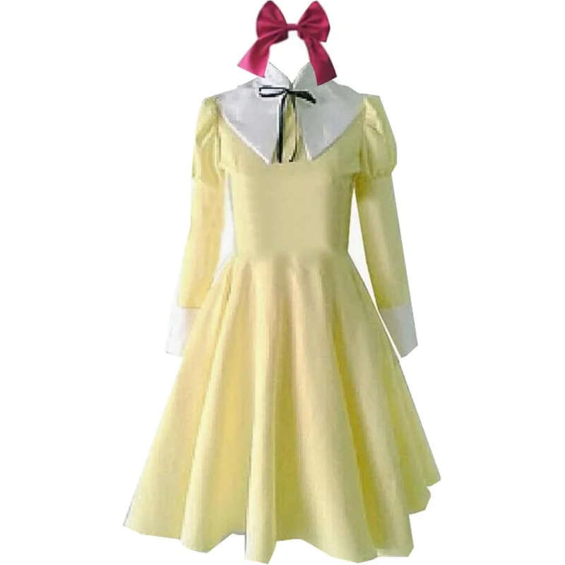 ❤️❤️❤️Poetic Walk Anime Cosplay School Uniform Womens Yellow Dress Bow Suit Costume Outfit❤️⭐️❤️