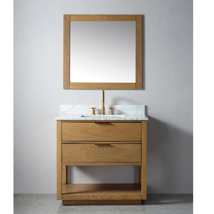 m Elegant High-End Double-Sink Solid Wood Bathroom Vanity Simple and Practical Design Modern Style Hotels m
