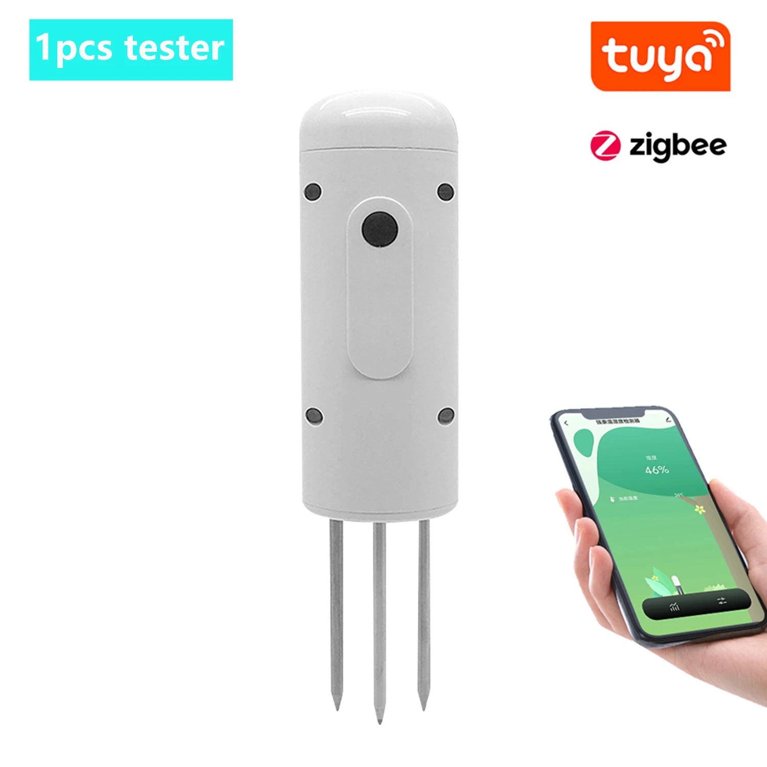 

Mobilephone APP Real Time for Garden Farmland Planting Tuya Wireless Soil Intelligent Temperature Humidity Tester