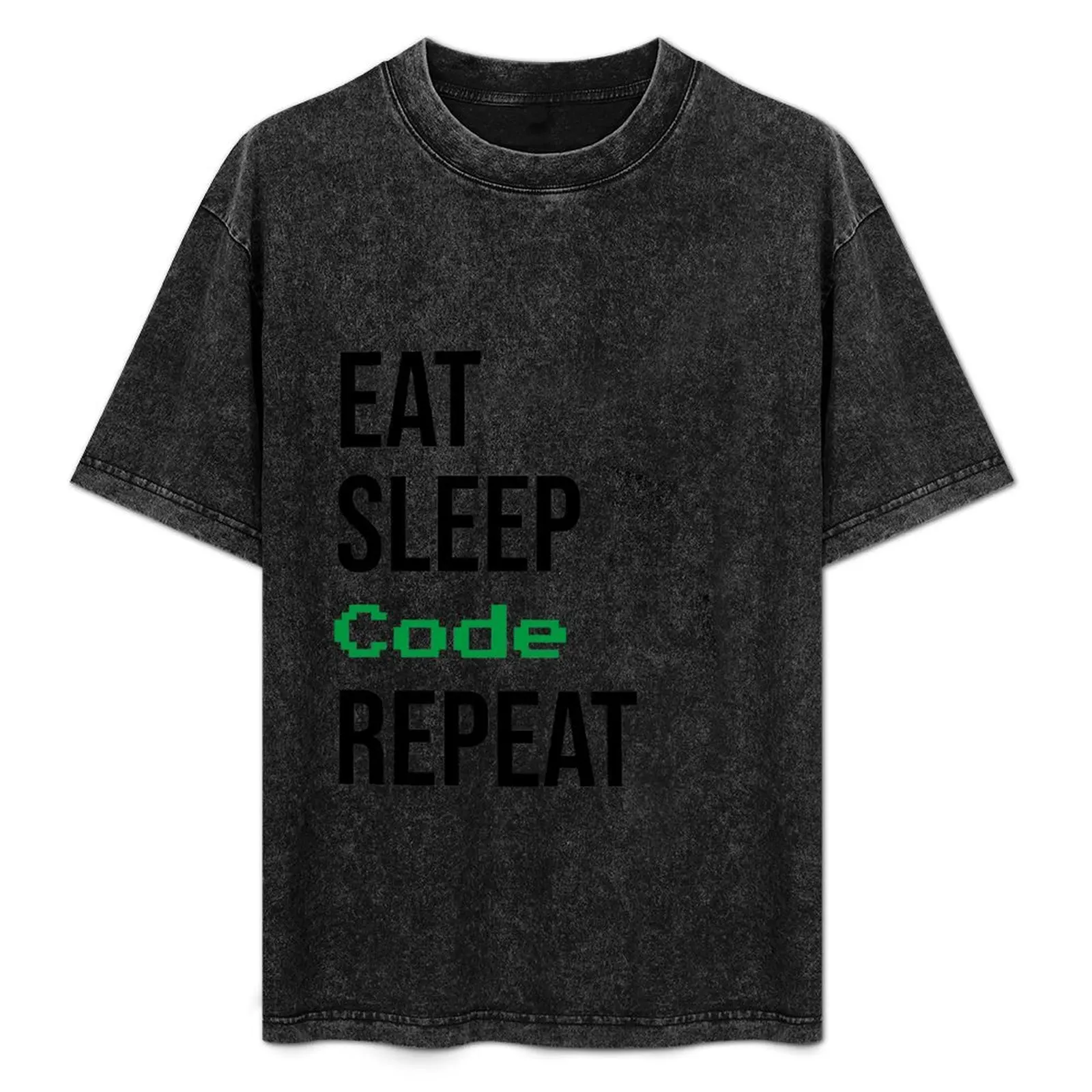 

Eat Sleep Code Repeat T-Shirt anime figures basketball graphic tees vintage funny t shirts men