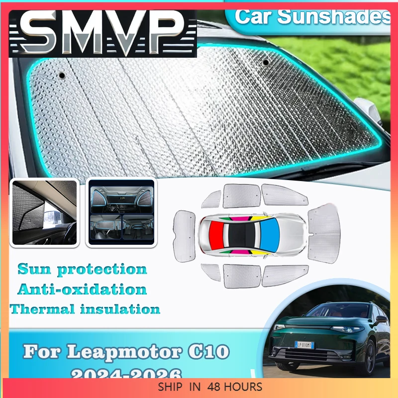 

New Auto Sunshades Coverage For Leapmotor C10 Accessories 2024 2025 2026 Sunshade Car Sun Visor Sunscreen Windows Covers Cars To