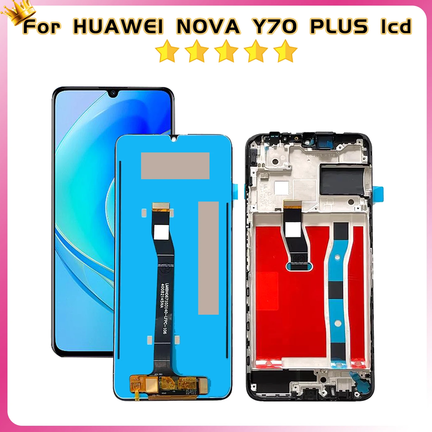 6.75\'\'High quality For Huawei Nova Y70 LCD Display Touch Screen For Huawei Nova Y70 Plus MGA-LX9 LCD Display Assembly With Frame