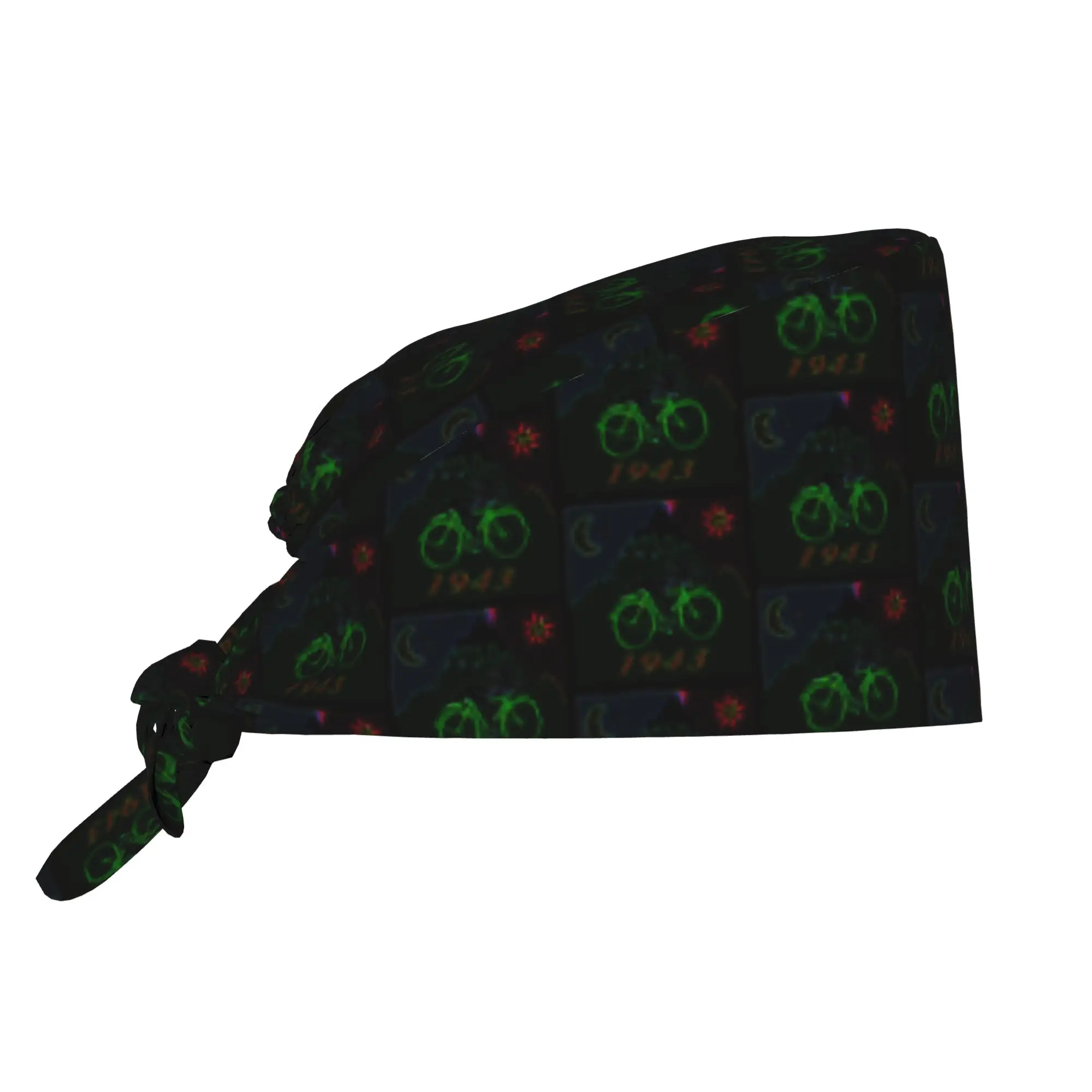 Bicycle Day Psychedelic Vision LSD Nursing Work Cap Surgical Scrub Caps Nursing Hair Hats Acid Blotter Party Work Scrubs Hat
