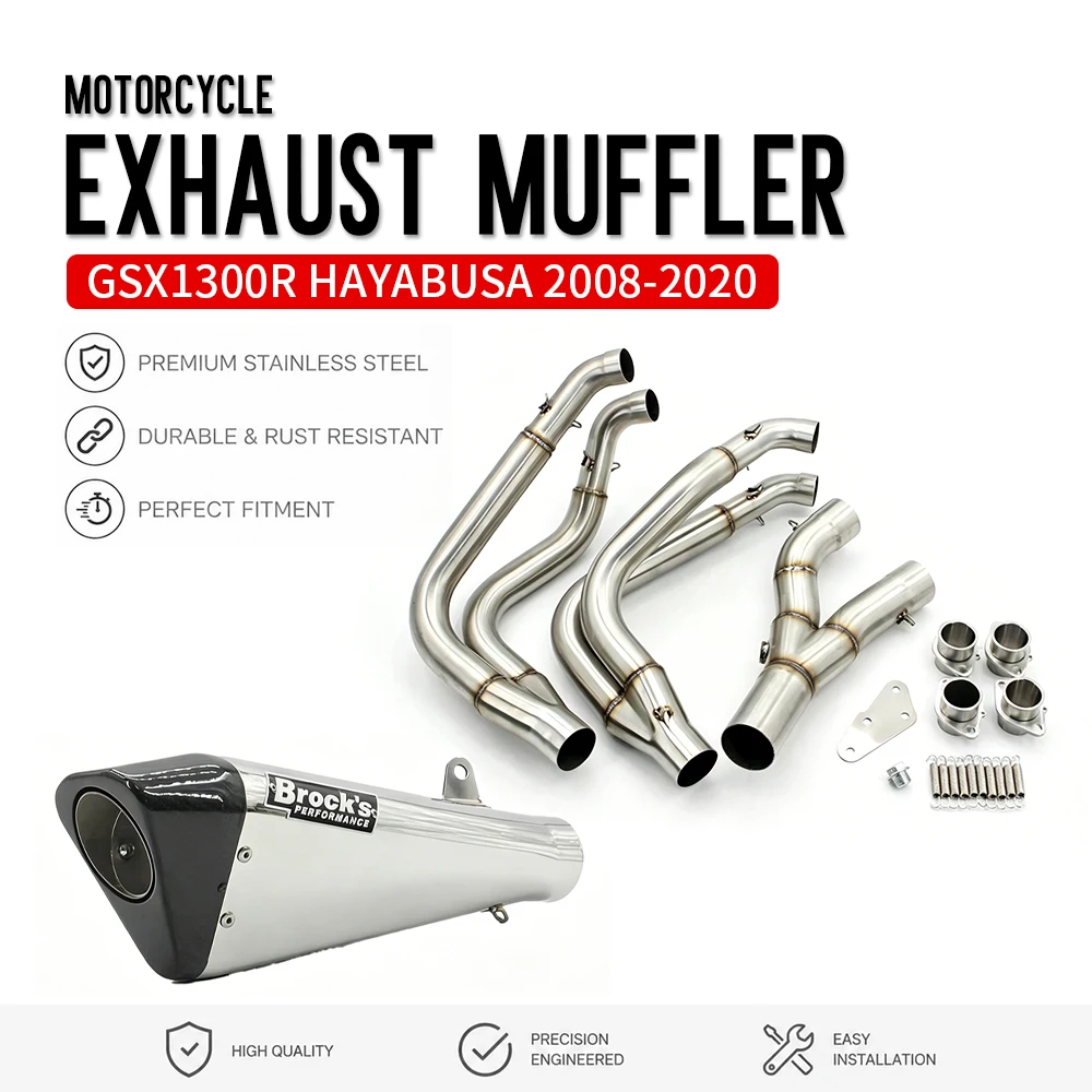 GSX1300R Motorcycle Exhaust Front Middle Muffler Pipe GSX1300R HAYABUSA 2008-2020 For SUZUKI Stainless Steel Exhaust Header Pipe