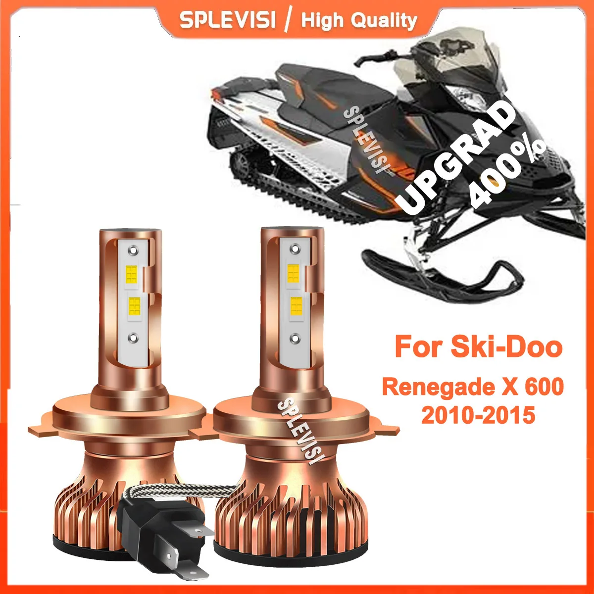 

2x h4 snowmobile led headlights compatible For Ski-Doo Freeride 800R 2012-2016 Grand Touring 1200 2010-2015 550F 2010-2015