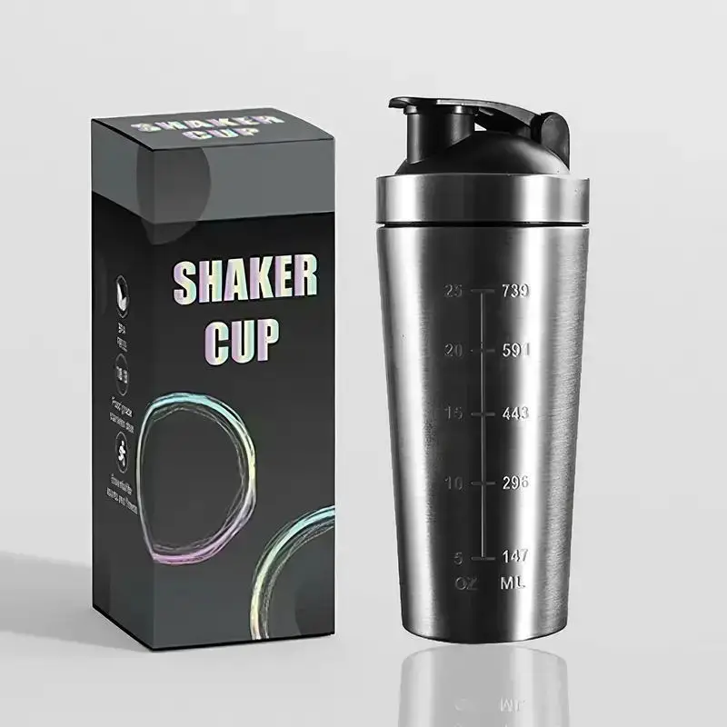 750ml with Logo Custom Logo Photo picture sports bottle large capacity protein powder milkshake mixing water cup