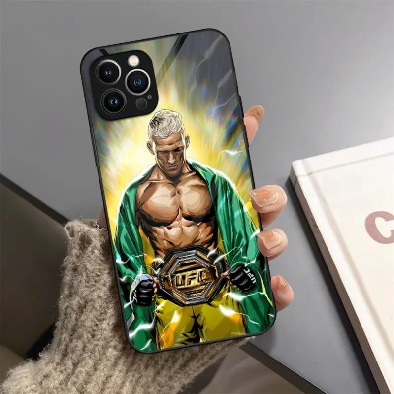 Charles Oliveira Do Bronx Phone Case 2023 Hot Glass For IPhone 13 14 12 11 Pro XS Max Plus Mini X XR 8 7 6s SE2020 Cover