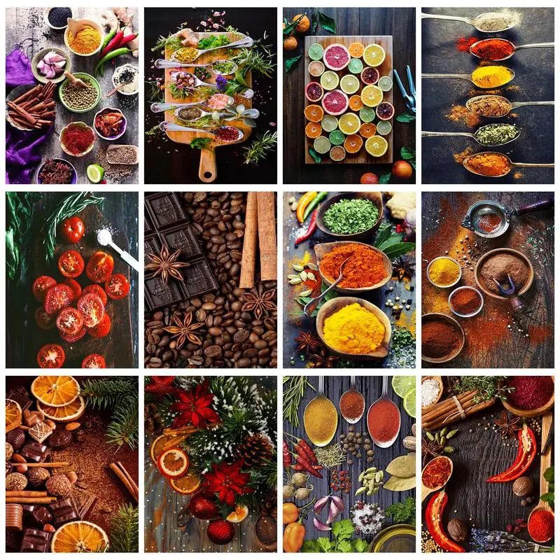 

PhotoCustom Painting By Numbers Delicacy Food With Frame Kits Pictures By Number Drawing On Canvas Diy Home Decoration