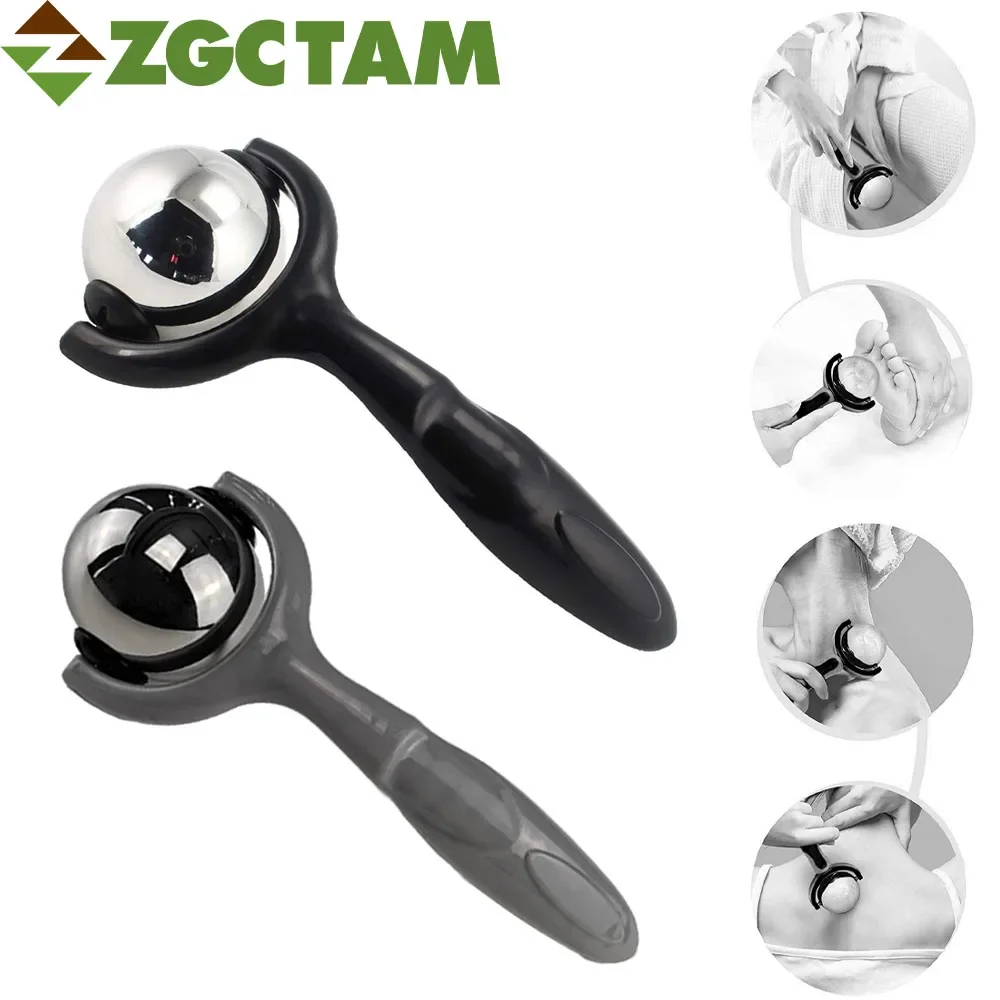 Stainless Steel 360 Rotate Roller Massager Ball - Thin Face Body Shaping Relaxation Wrinkle Remover Tool for Muscle Pain Relief