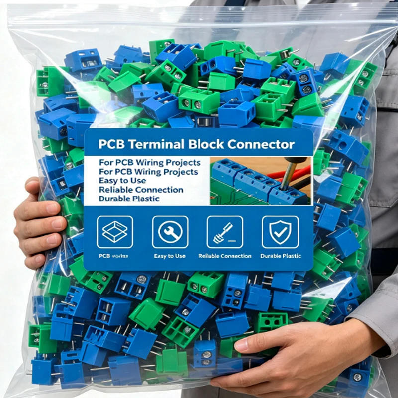 Wholesale PCB Terminal Block Connector KF301 KF306 2Pin PCB Terminal Blocks 5mm Straight Pin High Current Plug Assortment Kit