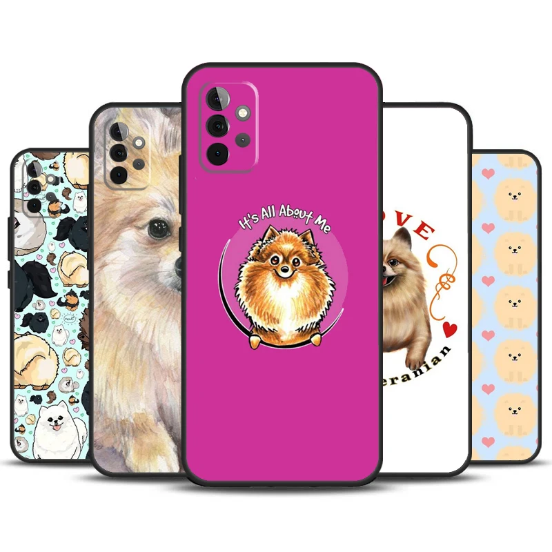 Pomeranian Watercolor Dog Case For Samsung Galaxy A52 A72 A13 A33 A53 A14 A24 A34 A54 A15 A25 A51 A71 A12 A32 Cover