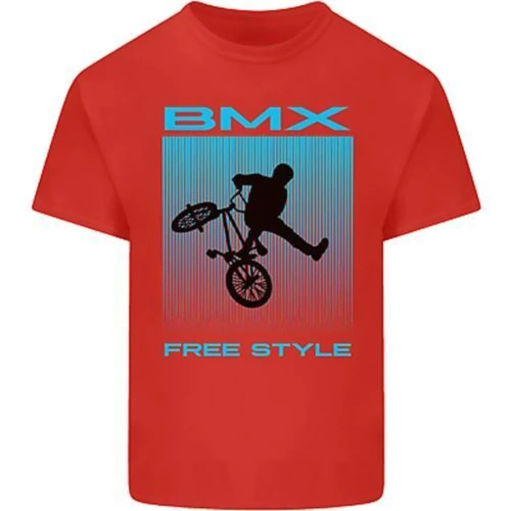 BMX Freestyle Cycling Enthusiast Tshirt Unisex Graphic Printed T-shirt Fashionable Cool Casual Summer Round Neck Short Sleeve