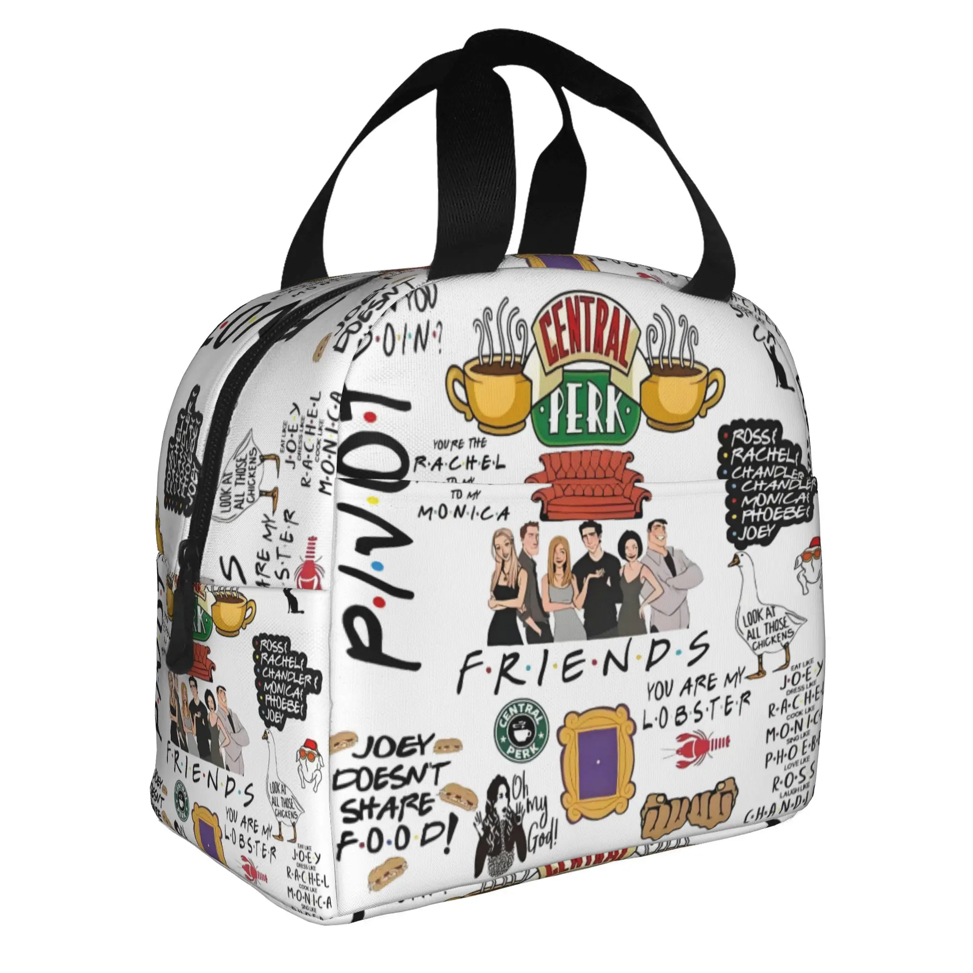 Friends TV Show Thermal Insulated Lunch Bags Women Funny Quote Resuable Lunch Container for School  Storage Food Box