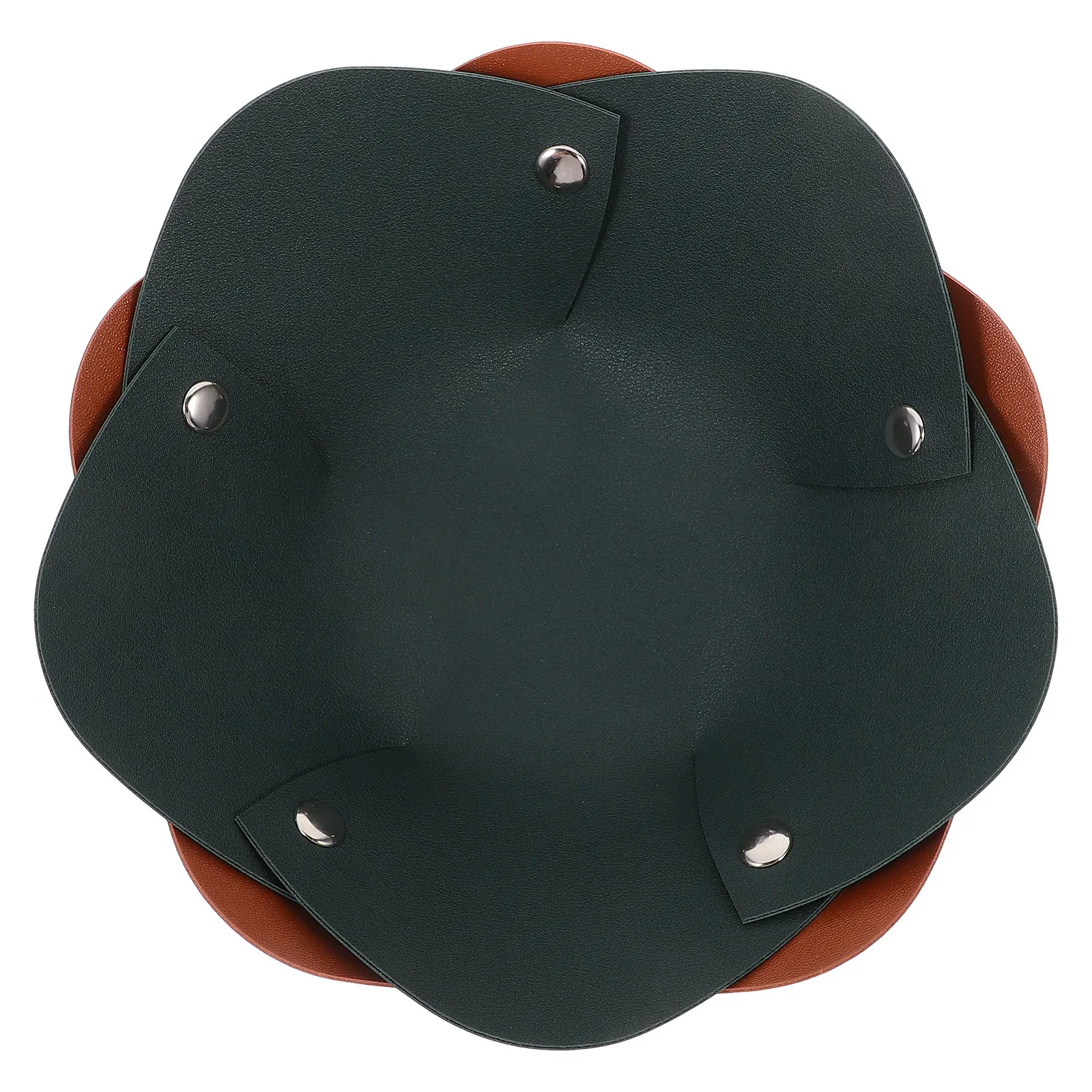 

2pcs Tray Foldable Jewelry Dish for Desk Entryway Organizing Accessories Brown Jewelry Dish Tray Olive