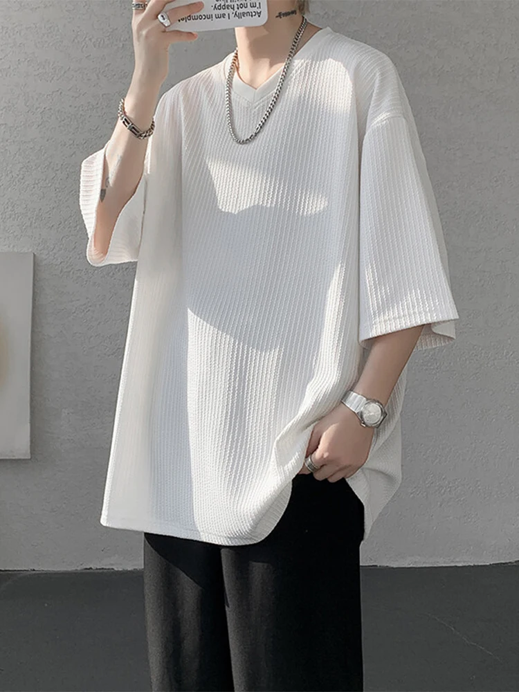 

Ice Silk Men's T-irt Summer Lightweight Breathable ort Sve Casual Loose Fit T-irt Youth Trendy Color Top