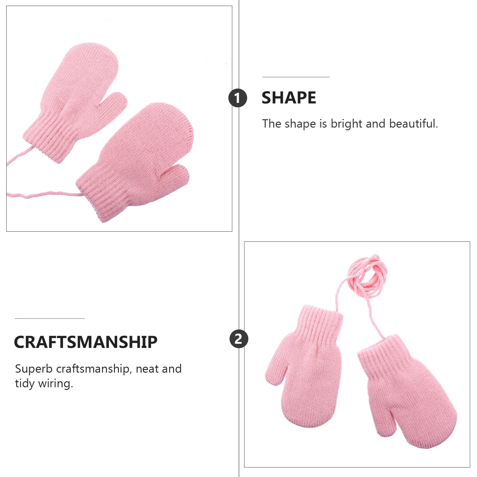 

1 пара детских зимних перчаток, теплые вязаные варежки, ветрозащитные, для холодной погоды, защита рук ребенка, подарок, перчатки для малышей с веревкой для подвешивания