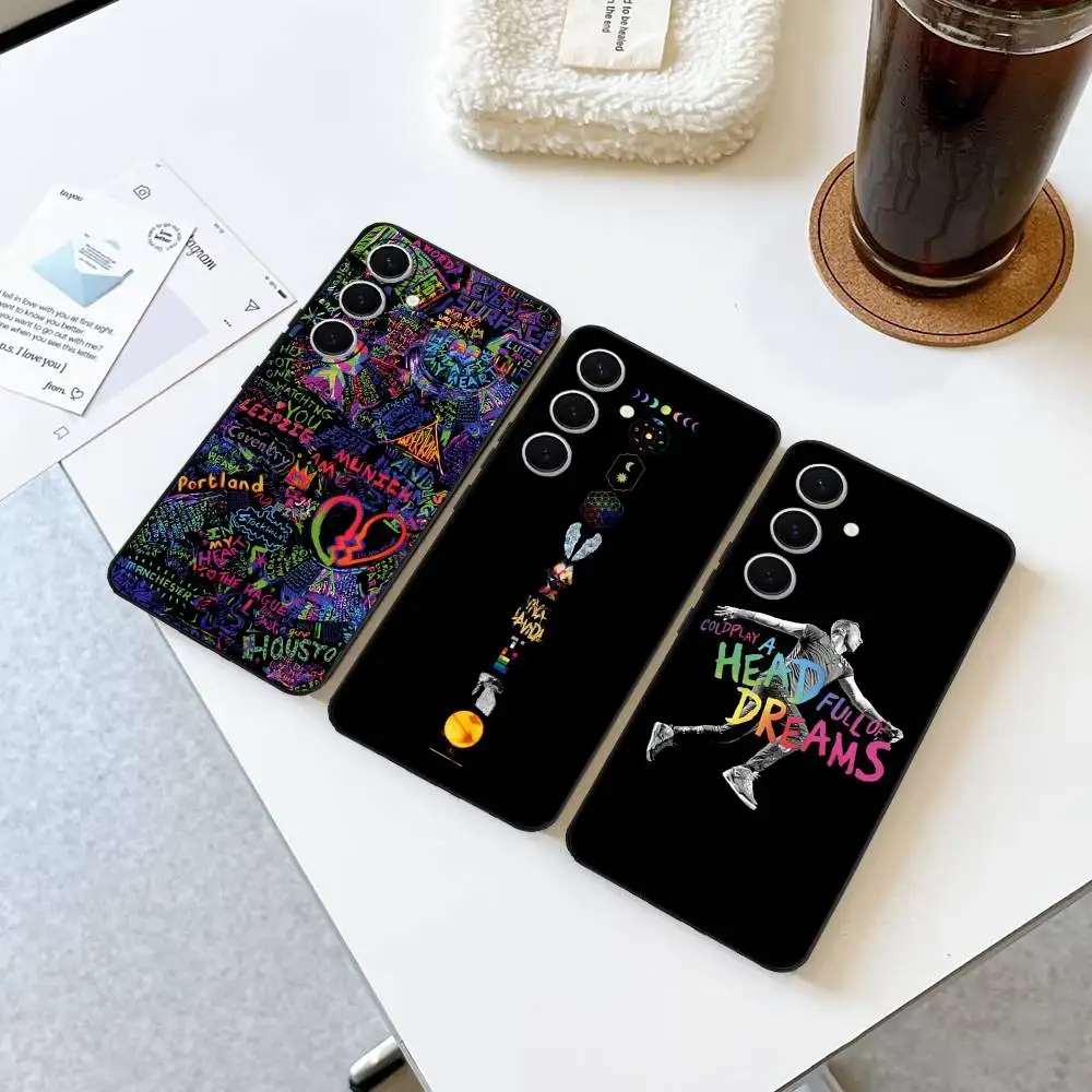 Moon Music Coldplay Band Phone Case For Samsung S 24 Fe 25 Ultra Plus 20 Lite 21 30 22 23 24 22 Ultra 5G Fundas