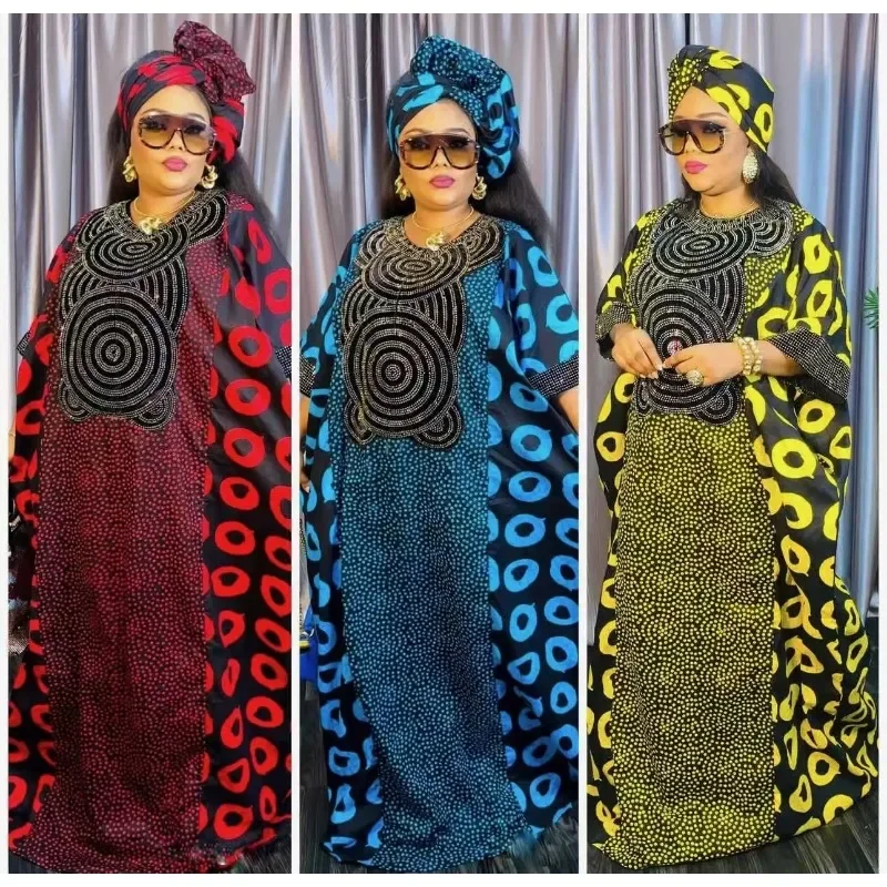 

Новое поступление 2025 года, свободное женское/женское летнее платье макси с длинным принтом и короткими рукавами, абая в африканском стиле