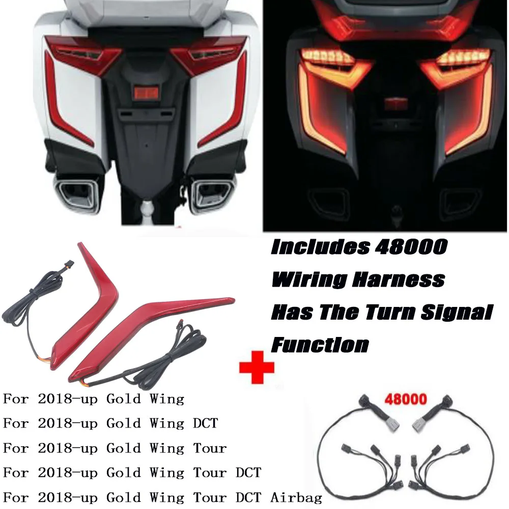 

2018 -2021 New Red For Honda GL1800 GL 1800 Goldwing Goldwing Omni LED Back Box Accent F6B