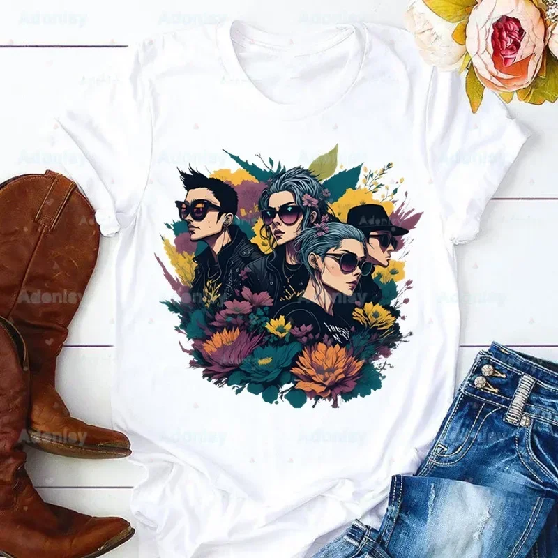 Tokio Hotel Groep Rock Muziek Y2K Esthetische Vrouwen T-shirt Meisje Harajuku Grafische Tops Kawaii Vrouwelijke T-shirt, Drop Ship