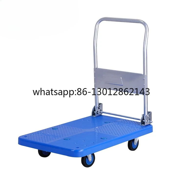 

Folding trolley cargo pull flatbed truck handling labor saving