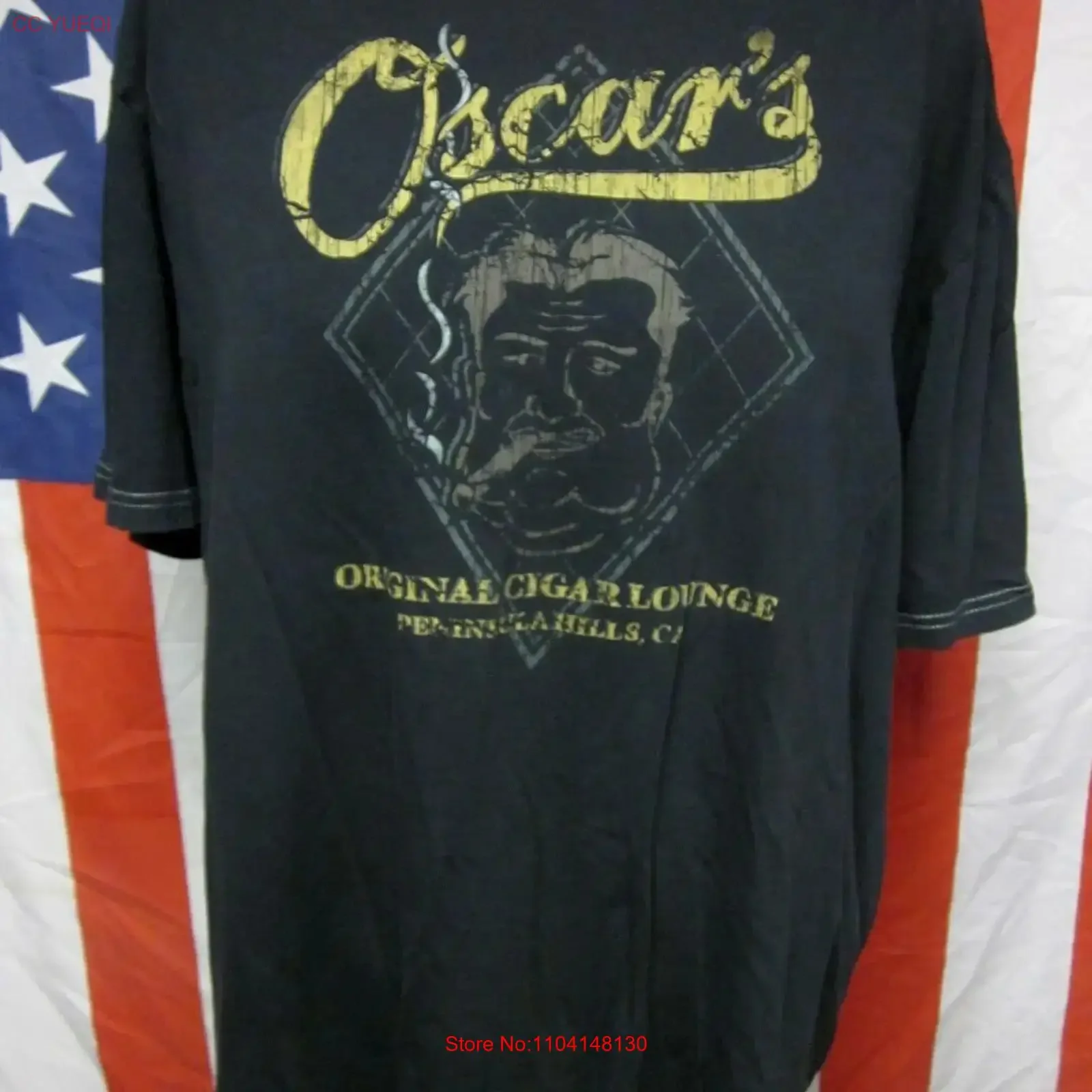 OSCAR S CIGAR LOUNGE smoking XL tee Peninsula Hills defunct T shirt California vintage Washed Comfortable Soft graphic Stylish