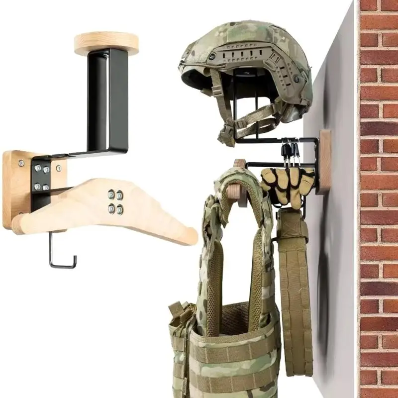 Gear Display Stand Helmet Holders for Cycling Clothes Multipurpose Wall Hanger Equipment Gear Storage with Hook