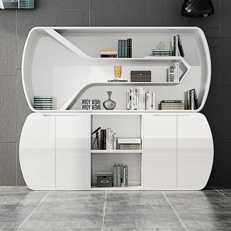 Painted white file cabinet office simple white bookcase modern creative office cabinet floor data storage rack