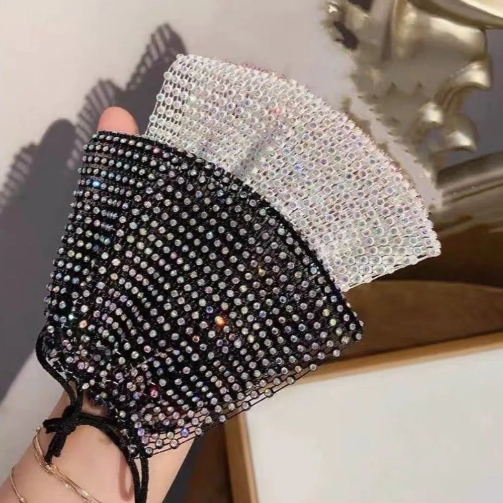 

Fashion Sparkling Rhinestone Face Mask Breathable Sexy Face Covering Jewelry Masks Cosplay