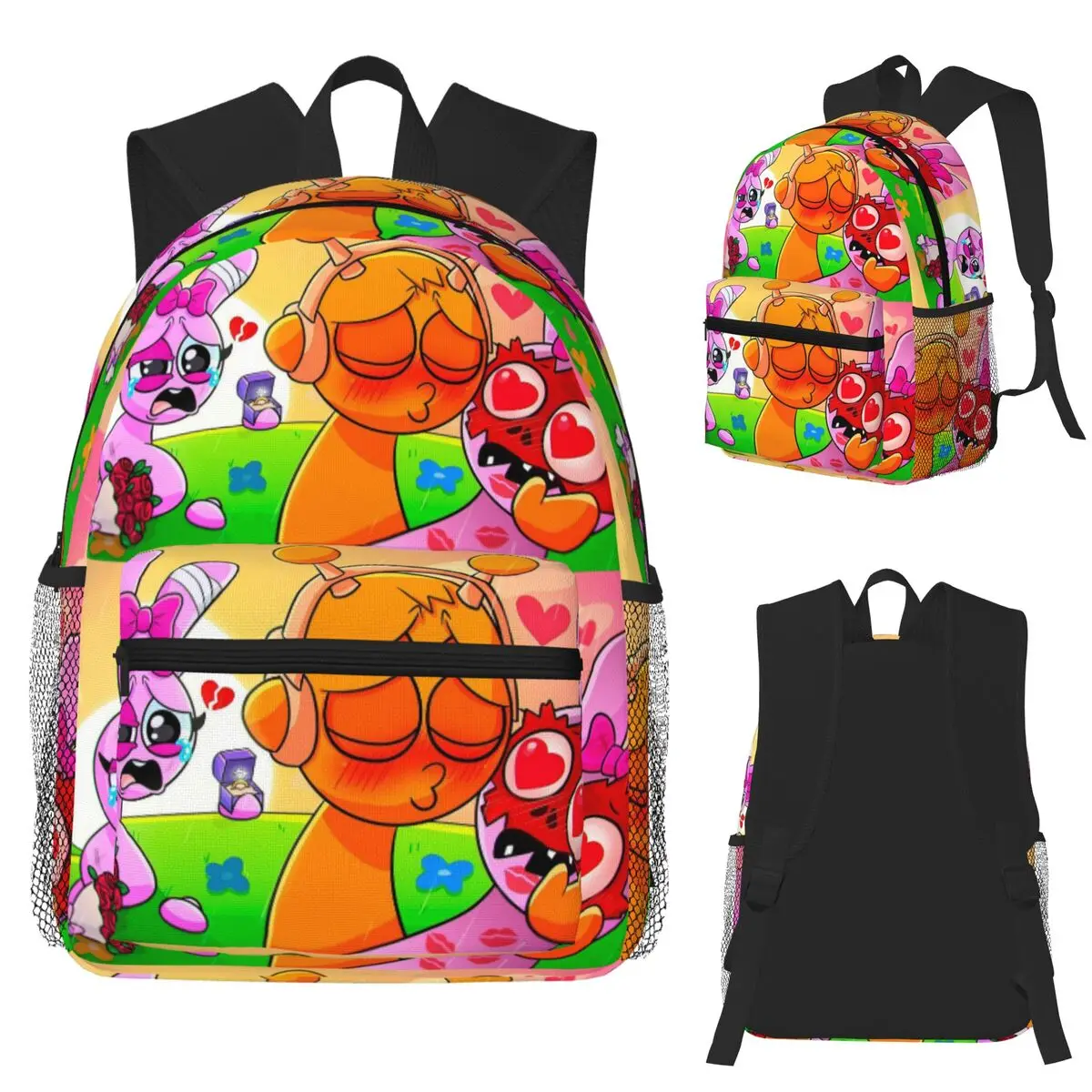 

Cartoon Sprunki Anime Student Backpack School Bag Hiking Travel Daypack for Boys Girls Fashion Bookbag Shoulder Bags