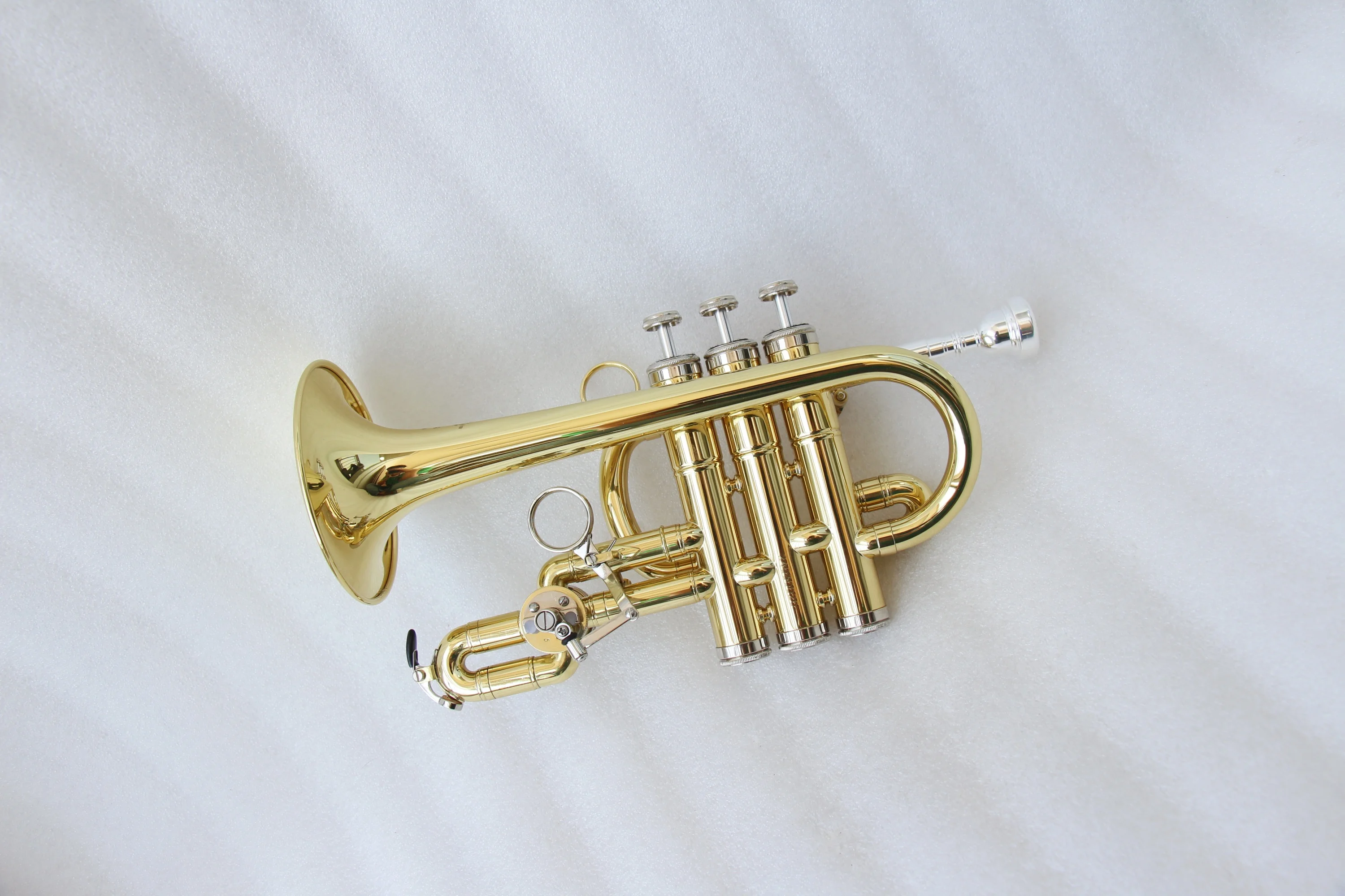 Piccolo Trumpet Popular Grade Brass Cupronickel Gold Lacquer BB/A Tone Rotary Valve Japanese Musical