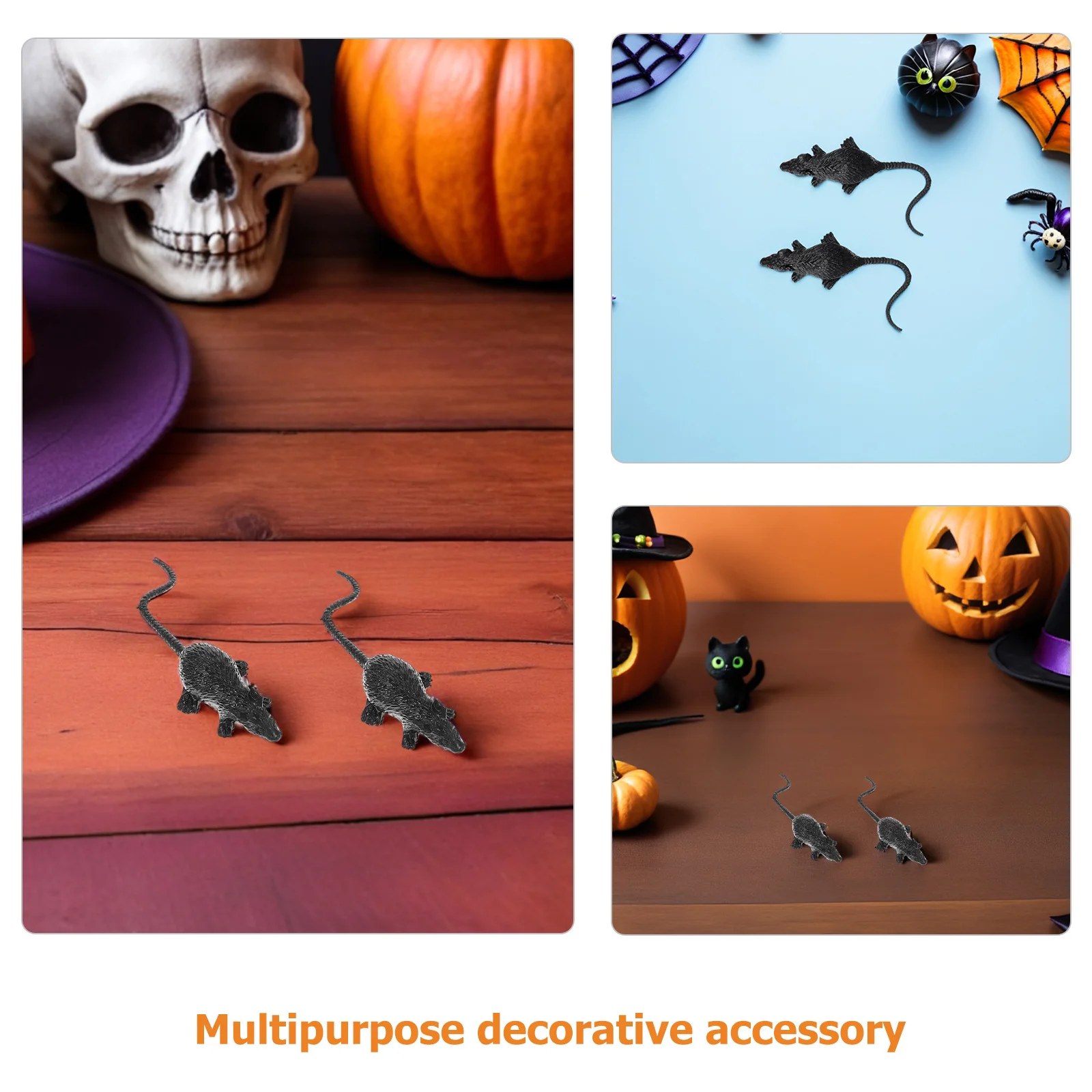 20 piezas ratas falsas de plástico realistas, ratones de imitación para suministros de broma, decoración espeluznante de Halloween, accesorios de broma de Casa Encantada, recuerdos de fiesta