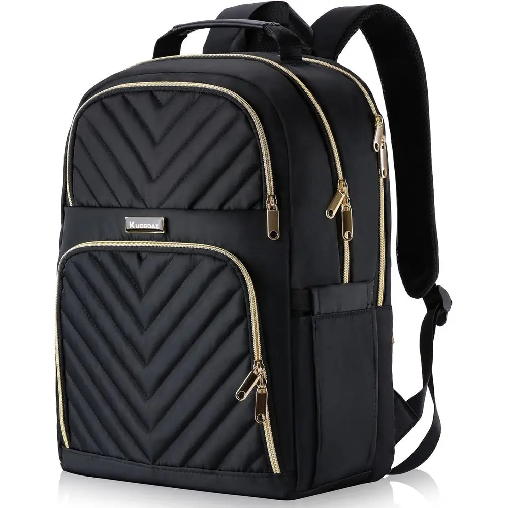 17.3 Inch Large Capacity School Backpack for Women, Girls' Bookbag, Work and Travel Laptop Bag, Casual Daypack in Black