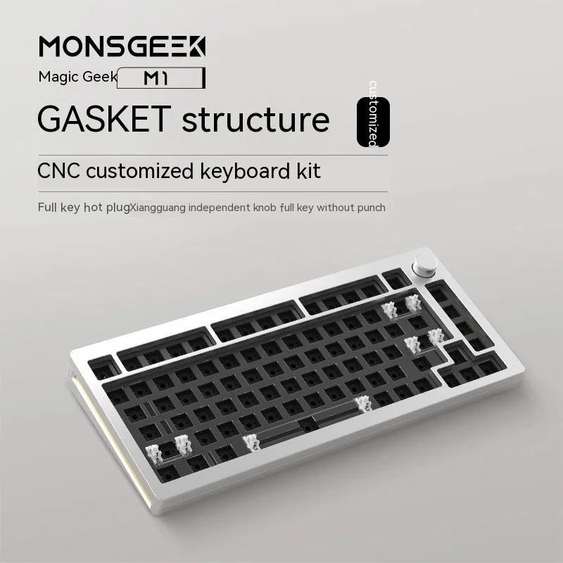 Monsgeek Customized Mechanical Keyboard Kit M1 Aluminum Tuotuo Gasket Structure Wired Hot Dial Independent Knob Without Punching