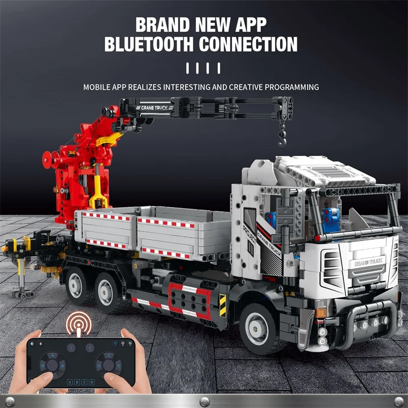 Technical Car Mechanical Crane Remote Control Truck Building Blocks Construction Crane Vehicle Model Bricks Toys For Kids Gifts