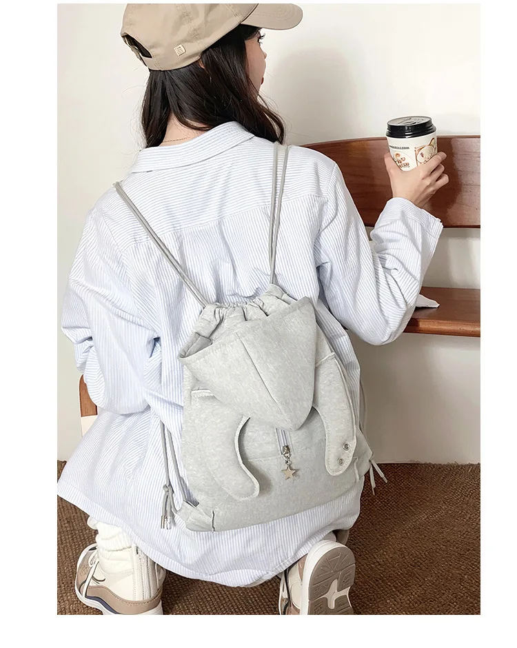 

1pcs Women's Backpacks Versatile Drawstring Backpack Hoodie Hat Bags Schoolbag Women's fashion backpack