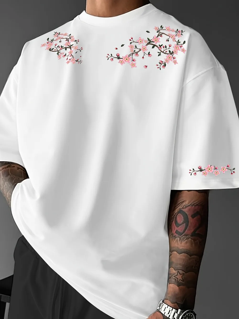 Japanese Harajuku Cherry Blossom 3D Print Breath QuickDry Men TShirt Outdoor Street Fashion Casual Leisure Parent-Child Clothing
