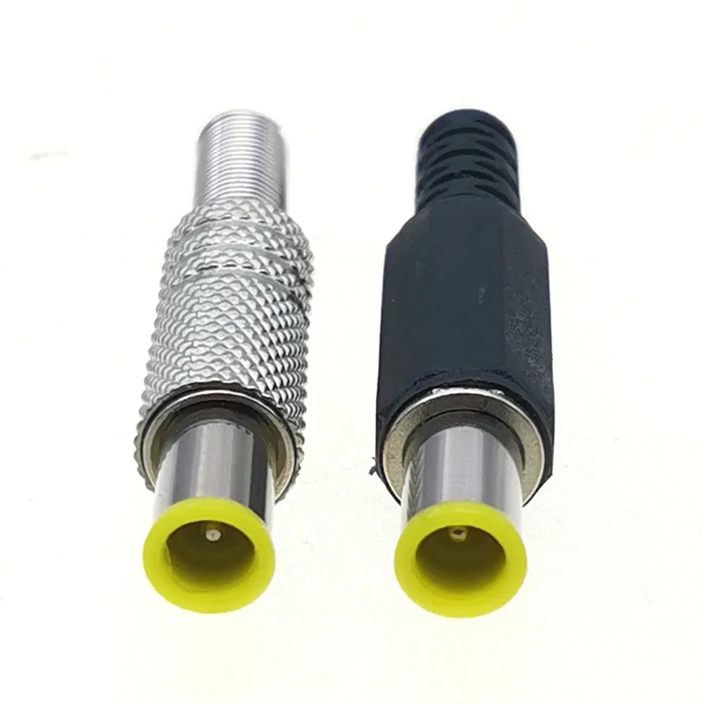 5 uds 6,5*4,4mm enchufe de alimentación CC 6,5X4,4mm macho conector de cable adaptador de un solo cabezal enchufe de alimentación DIY