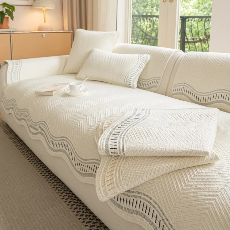 

Чехлы на диван из синели для гостиной, противоскользящие светильники, роскошные подушки для дивана, всесезонные универсальные полотенца для дивана, современный домашний декор