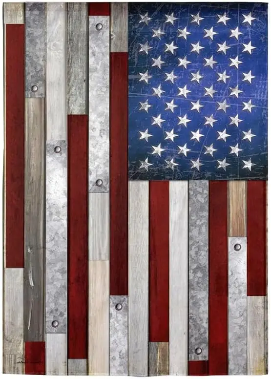Evergreen Flag Beautiful Wood Stripe American Flag Garden Flag For Outside | Patriotic Garden Flag 12x18 Double Sided | All  uui