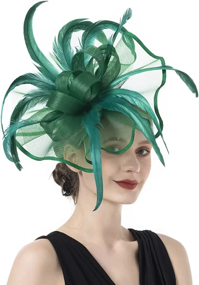 

Women's Big Flower Fascinator Church Kentucky Derby Hat Royal Ascot Race Accessories Headbands Fascinator Bridal Tea Party