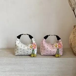 

2025 Summer Black Pink Bow Crossbody Bag Women's Vintage Shoulder Purse Small Cute Elegant Colorblock PU Leather