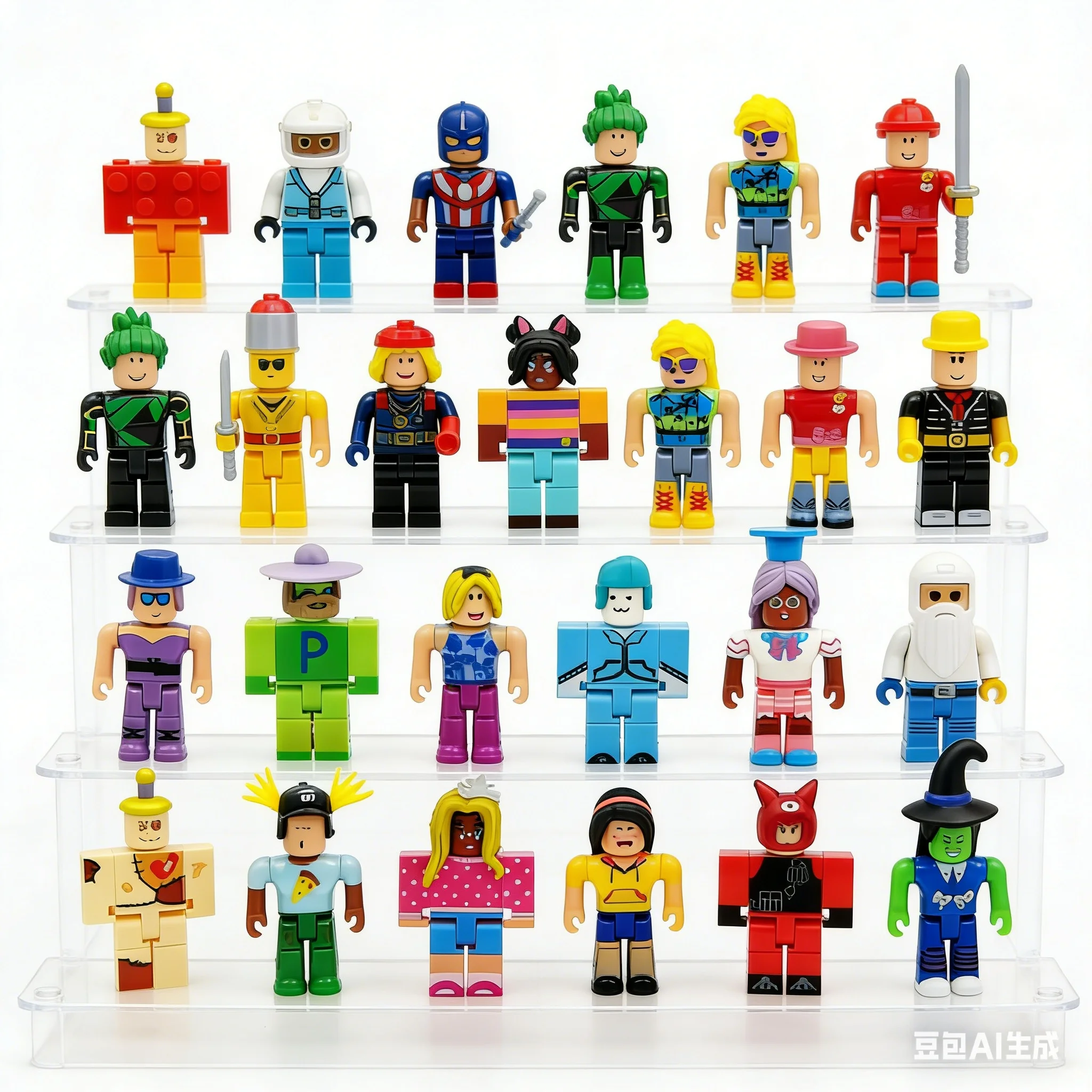 

Набор из 24 пластиковых фигурок персонажей Roblox: коллекционные фигурки персонажей виртуального мира, украшения для рабочего стола, в коробке, для детей