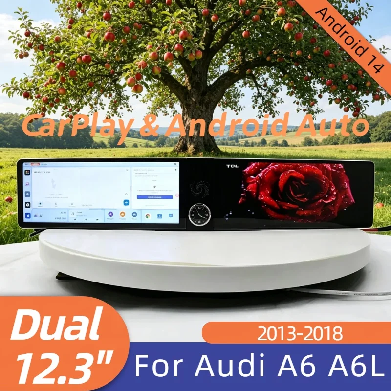CarPlay Auto Android 14 Car Radio Dual 12.3